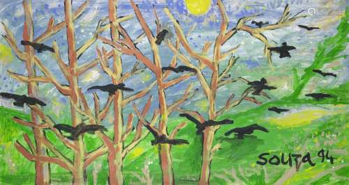FRANCIS NEWTON SOUZA (1924-2002) Untitled (Trees and Birds)
