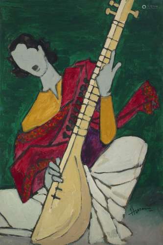 MAQBOOL FIDA HUSAIN (1913-2011) Untitled (Sitar Player)