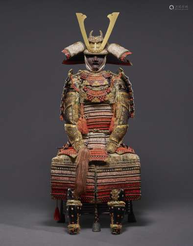 A VARIEGATED LACING YOSHITSUNE-GOTE DOMARU GUSOKU (ARMOR)EDO...