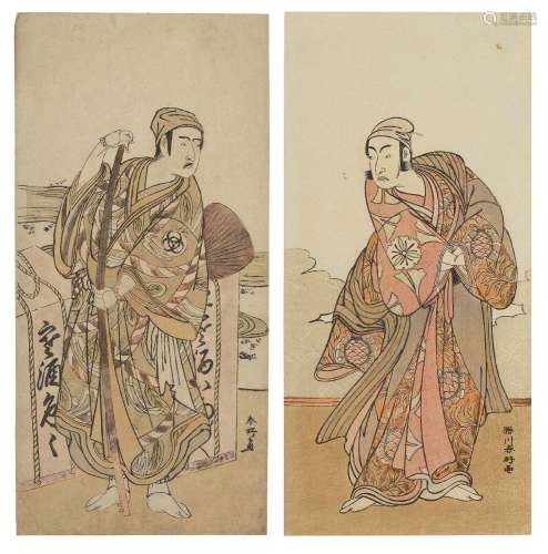 KATSUKAWA SHUNKO (1743-1812)A group of two actor prints
