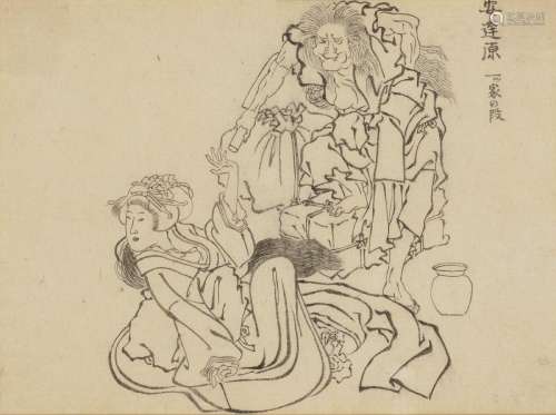 ATTRIBUTED TO KATSUSHIKA HOKUSAI (1760-1849)A drawing of the...
