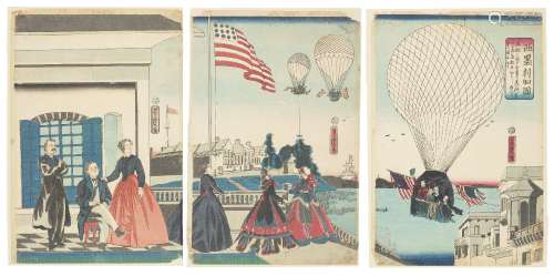 UTAGAWA YOSHITORA (1836-1887)Amerikakoku (America)