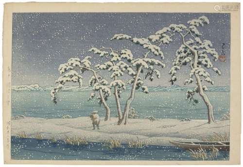 KAWASE HASUI (1883-1957)Mito Hinuma no yuki (Snow at Hinuma ...