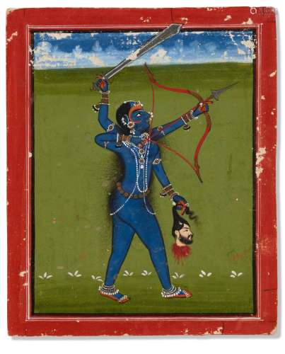A PAINTING OF KALI INDIA, RAJASTHAN, UDAIPUR, 19TH CENTURY