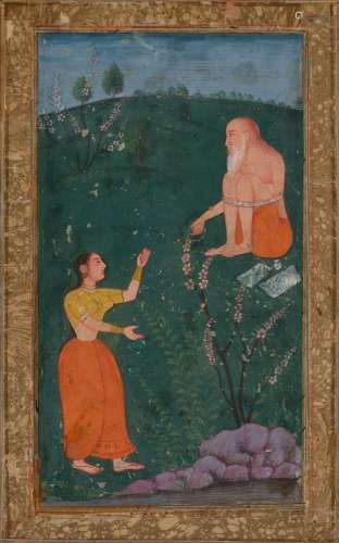 AN ILLUSTRATION FROM A RAMAYANA SERIES: THE NYMPH RAMBHA CUR...