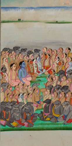 A PAINTING OF RAMA WITH THE MONKEY ARMY INDIA, COMPANY SCHOO...