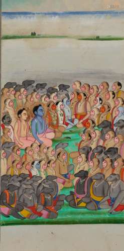 A PAINTING OF RAMA WITH THE MONKEY ARMY INDIA, COMPANY SCHOO...