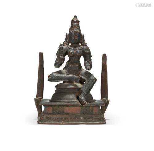 A BRONZE FIGURE OF BHU DEVI SOUTH INDIA, TAMIL NADU, 17TH CE...