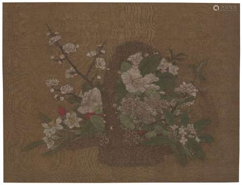 ATTRIBUTED TO QIAN XUAN (15-16TH CENTURY).Basket of Flowers