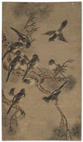 ANONYMOUS (CHINA, 16-17TH CENTURY).Magpies on Pine
