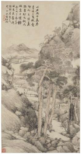 REN YU (1853-1901).Walking Among Streams and Mountains