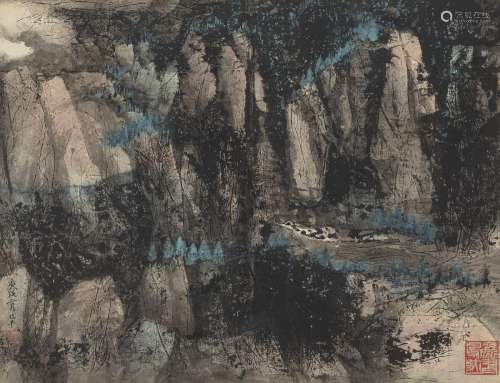 C. C. WANG (WANG JIQIAN, 1907-2003).Mountain Village