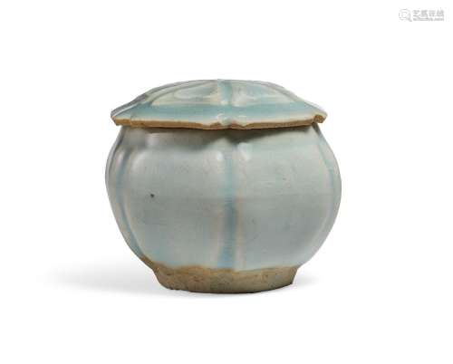 A SMALL MOLDED QINGBAI LOBED JAR AND COVER.CHINA, SOUTHERN S...