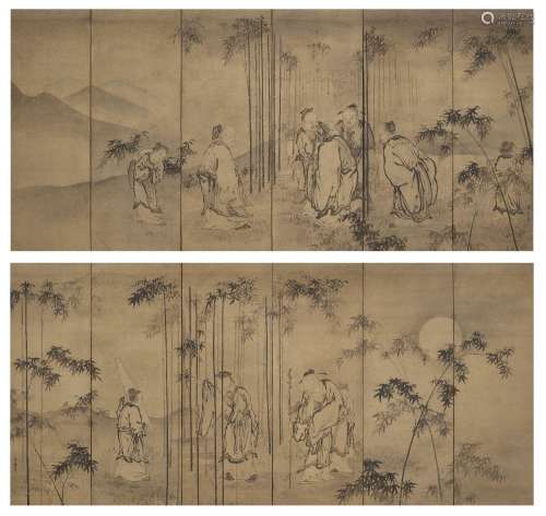 ATTRIBUTED TO KUSUMI MORIKAGE (JAPAN, 1620-1690).Seven Sages...