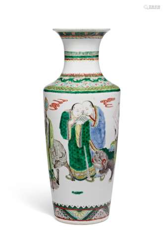 A FAMILLE VERTE `LUOHAN' VASE  19TH CENTURY