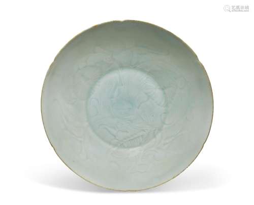 A CARVED QINGBAI SHALLOW NOTCHED BOWL  SOUTHERN SONG DYNASTY...