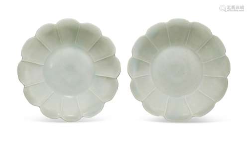 A PAIR OF SMALL QINGBAI FLORIFORM DISHES  SONG DYNASTY (AD 9...