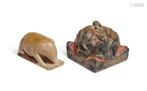 TWO SMALL CARVINGS OF ANIMALS  TANG-SONG DYNASTY (AD 618-907...