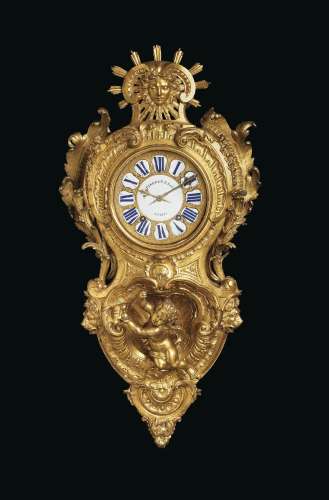 A LOUIS XV ORMOLU CARTEL CLOCK.BY CHARLES CRESSENT, THE MOVE...