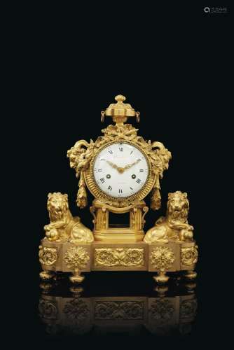 A LOUIS XVI ORMOLU MANTEL CLOCK.THE MOVEMENT BY FRANÇOIS CAR...