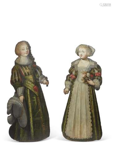 TWO DUTCH POLYCHROME-PAINTED DUMMY BOARDS.LATE 17TH/18TH CEN...