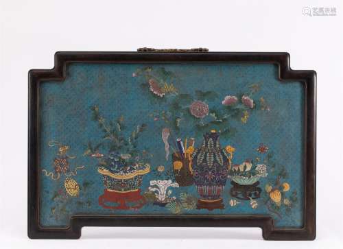 A CHINESE CLOISONNE HANGED SCREEN