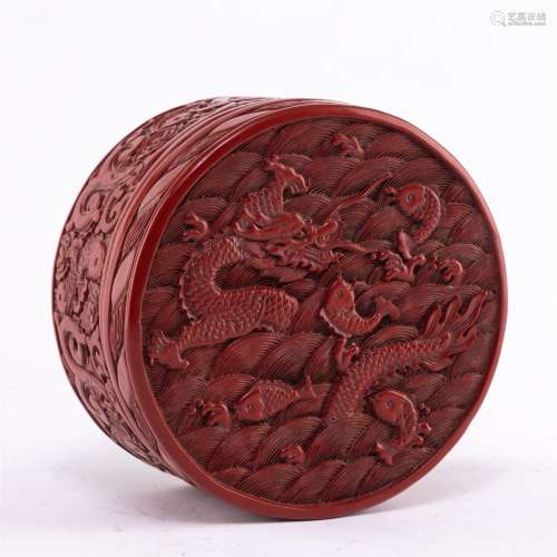 A CHINESE LACQUERWARE LIDDED BOX