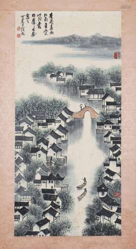 A CHINESE PAINTING OF JIANGNAN WATERTOWN