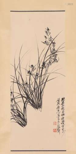 A CHINESE PAINTING OF ORCHID