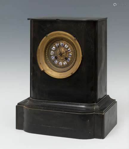Clock; Napoleon III, 19th century.Black marble.The marble is...