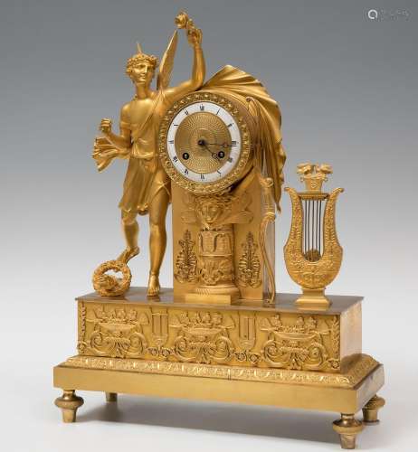 Empire period clock; France, circa 1810.Mercury gilt bronze....