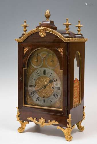 Bracket clock; late 19th-early 20th century.Rosewood and gil...