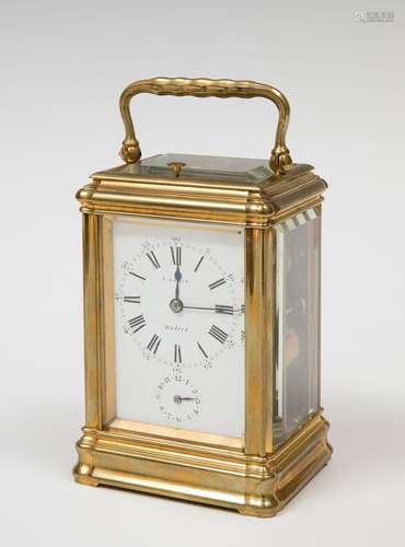 Travel clock; "R.Garin. Madrid, 19th century.Bronze and...