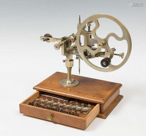 Arrondir machine; late 19th century.Mounted on a drawer with...