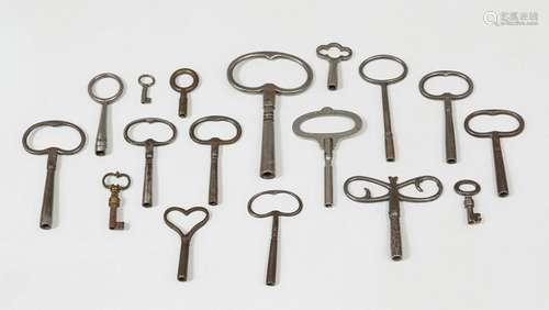 Set comprising 17 keys; 18th-20th century.Iron and bronze.So...