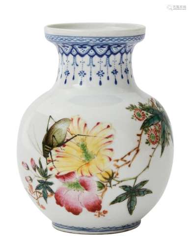 A CHINESE FAMILLE ROSE VASE