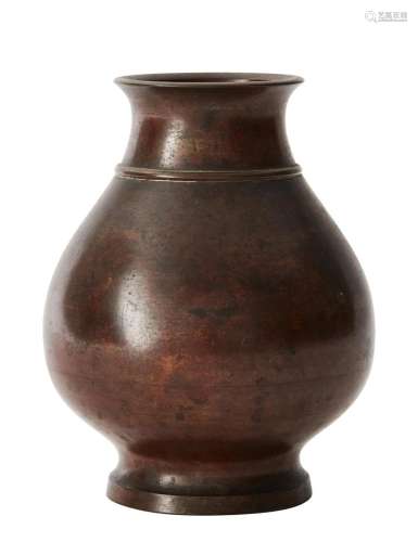 A JAPANESE PATINATED BRONZE VASE