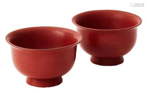 A PAIR OF JAPANESE NEGORO LACQUER BOWLS
