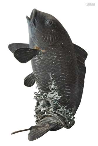 A JAPANESE BRONZE FOUNTAIN IN THE FORM OF A CARP