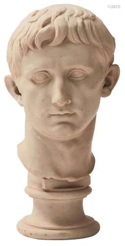 A RESIN BUST OF AUGUSTUS