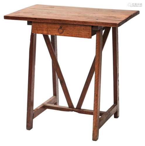 A RUSTIC FRUITWOOD SIDE TABLE
