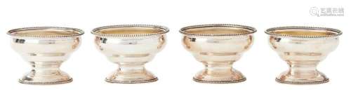 A SET OF THREE GEORGE III SILVER SALTS AND A MATCHING WILLIA...