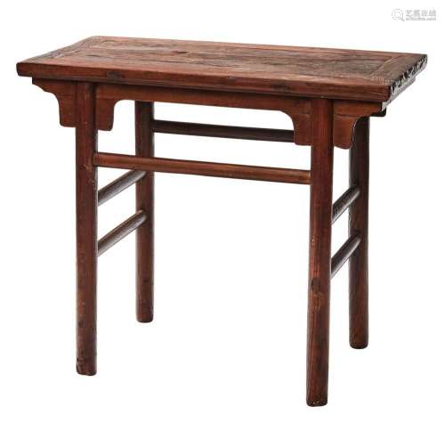 A CHINESE ELM RECESSED-LEG TABLE  PINGTOUAN