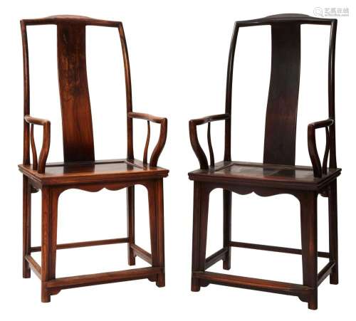 TWO SIMILAR CHINESE OFFICIAL S HAT CHAIRS