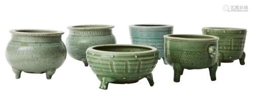 A COLLECTION OF CELADON CENSERS