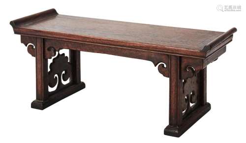 A CHINESE HARDWOOD MINIATURE ALTAR TABLE