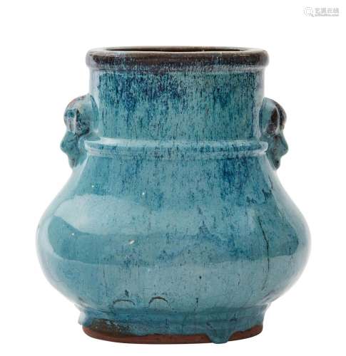 A CHINESE YIXING POTTERY BALUSTER VASE