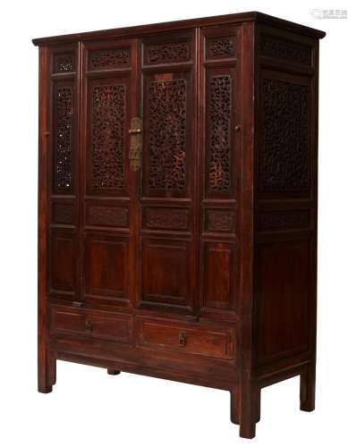 A CHINESE CARVED CABINET
