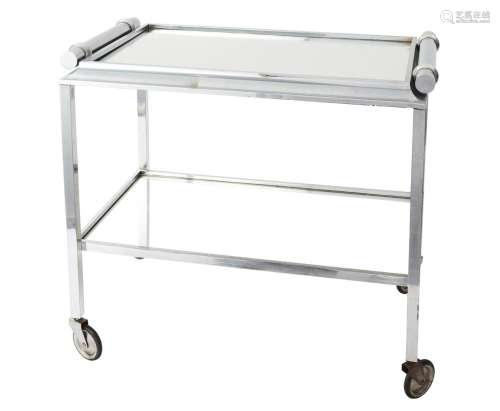 JACQUES ADNET: CHROME DRINKS TROLLEY