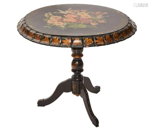 A PAPIER MACHE OCCASIONAL TABLE